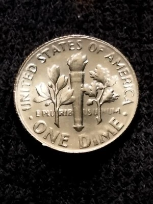 1966 P Roosevelt Dime Broad struck Weak Strike Struck Thru Grease Lamination  - Image 1 of 4