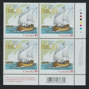 2006 Canada SC# 2155 LR Champlain Surveys East Coast - Plate Block M-NH # 3563d - Picture 1 of 1