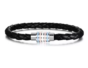 Pride Shack Leather Magnetic Braided Trans Pride Bracelet Transgender Pride Flag - Picture 1 of 1