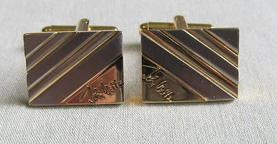 Hombres Vintage JOHN WEITZ Firmado Gemelos Bisutería Accesorios F21 Foto 1 de 4