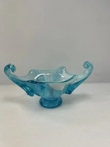 Hellblaue Murano Glas Schale Zipfelschale Gondelschale Sommerso Venezianisches Glas B - Bild 1 von 9