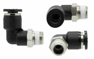 10 x 3/8" OD - 3/8" NPT Male Elbow One Touch Push to Connect Air Fitting - Image 1 of 4