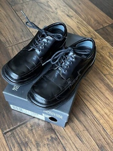 Kenneth Cole REACTION T-Flex SR Black Leather Lace Up Oxford Dress Shoes 1.5 Boy - Picture 1 of 4
