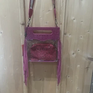 Montana West Western Fringe Stadium Clear Crossbody Bag with Detachable Pouch - Picture 1 of 6
