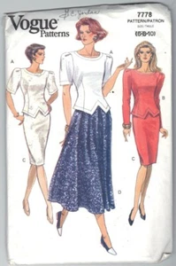 Top y falda Vogue 7778 Misses talla 6-12 SIN CORTAR FF - Imagen 1 de 1