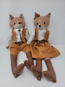 Mr And Mrs Fox Plush Shelf Sitters Western decor - Picture 1 of 7