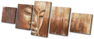 Religion Buddha Om Mandala Peace MULTI CANVAS WALL ART Picture Print VA - Picture 1 of 1
