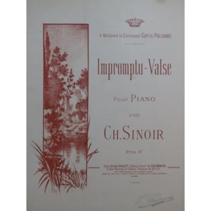 SINOIR Charles Impromptu-Valse Piano 1899 - Imagen 1 de 4