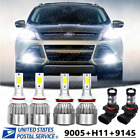 For Ford Escape 2013 2014 2015 2016 LED Headlight High Low Fog Light Bulbs Combo Ford Escape