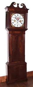Antique Mahogany Halifax Moon Longcase Grandfather Clock THOMAS DEAN of LEIGH - Picture 1 of 12