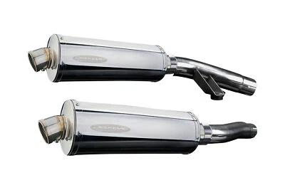 Silenciador de escape ovalado de acero inoxidable Triumph Trophy 1200 Delkevic Slip On 14" 95-03 Foto 1 de 3