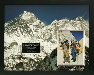 EVEREST EXPEDITION Signed 29X24 Framed Display HILLARY & TENSING COA - Picture 1 of 3