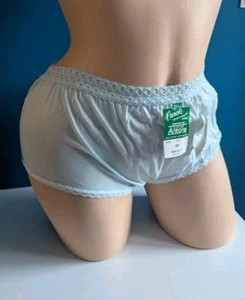 NWT VTG LARGE Granny Panties Nylon by CAROLE Size 7 1980s HTF Aqua Green Rare - Picture 1 of 13