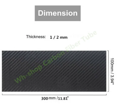 3K Carbon Fiber Plate 100X300mm 100%Pure Board 1mm 2mm Wall For RC UAV/Toys - Image 1 of 4