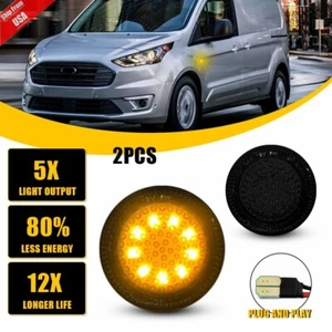 For 10-21 Ford Transit Connect Smoke Lens LED Side Marker Repeater Light Amber - Picture 1 of 14