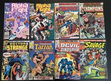 Marvel Comic Lot (8) Alpha Flight Champions Doctor Strange Tarzan Doc Savage