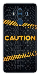 Coque en silicone imprimée compatible Huawei Mate 10 Pro Caution - Foto 1 di 3