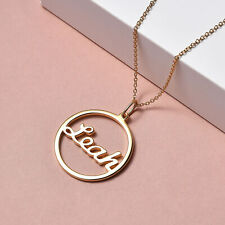 TJC Silver Circle Necklace for Women in Yellow Gold Over 925 Sterling