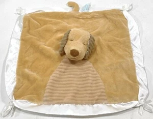 2012 Douglas Baby Brown Puppy Dog Security Blanket Lovey Plush Knotted Satin - Picture 1 of 9