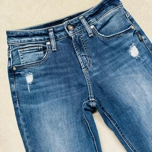 Silver Jeans Co Jeans Womens W26xL29 Boyfriend Distressed Denim Jeans Frayed Hem - Picture 1 of 14