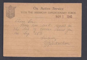 1940 AMERICAN EXPEDITIONARY FORCES IN FRANCE PRE WW2, SEE INFO - Picture 1 of 1