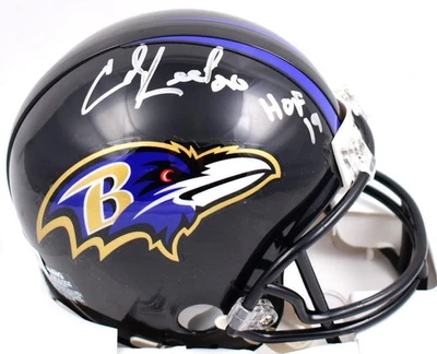 Minicasco autografiado por Ed Reed Baltimore Ravens con patio - Beckett con holograma Foto 1 de 3