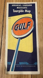 Mappa turistica vintage anni '50 GULF Arkansas, Louisiana, Mississippi (B1) - Foto 1 di 4