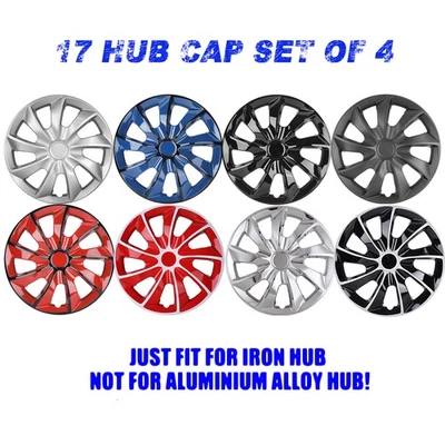 Juego de 4 cubiertas de rueda de 17" tapacubos completos a presión para neumáticos R17 y llantas de acero de 17 pulgadas Foto 1 de 4