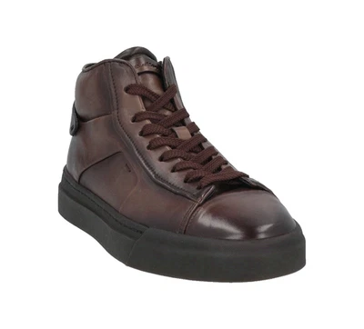 Santoni Hombre Italia Cuero Marrón Zapatos Botas Cerradas Con Encaje y Cremallera Talla US 11 Foto 1 de 4