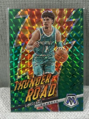 LaMelo Ball Thunder Road Green Prizm 2022-23 Panini Mosaic #16 - Image 1 of 2