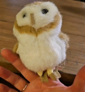 Folkmanis Finger Puppet Barn Owl Realistic Brown White Plush Bird Mini 4” Inch - Picture 1 of 9