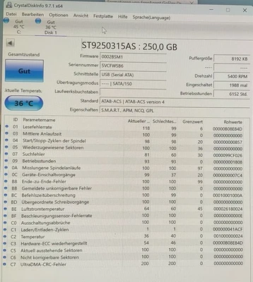 Seagate Momentum 5400.6 250GB 2,5Zoll Festplatte 5400RPM 8MB Cache - Bild 1 von 2