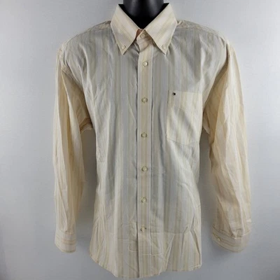 Tommy Hilfiger платье рубашка на пуговицах в полоску бежевый 664 мужской - Изображение 1 из 4