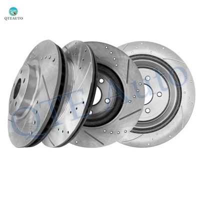 4 Front 320mm-Rear 308mm Drilled Slotted Brake Rotors To 2016-2020 Infiniti QX60 - Image 1 of 4