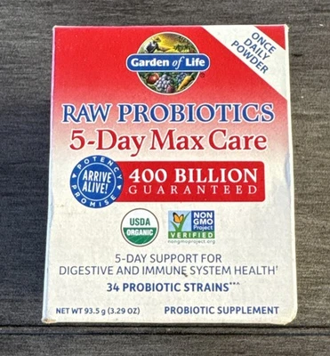Garden of Life Raw Probiotics 5-Day Max Care Probiotic Powder 2.4 Oz 400 Billion - Image 1 of 4
