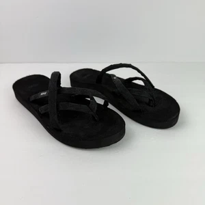 Sandalias chanclas TEVA Olowahu Mush con tiras para mujer talla 7 negras - Imagen 1 de 10