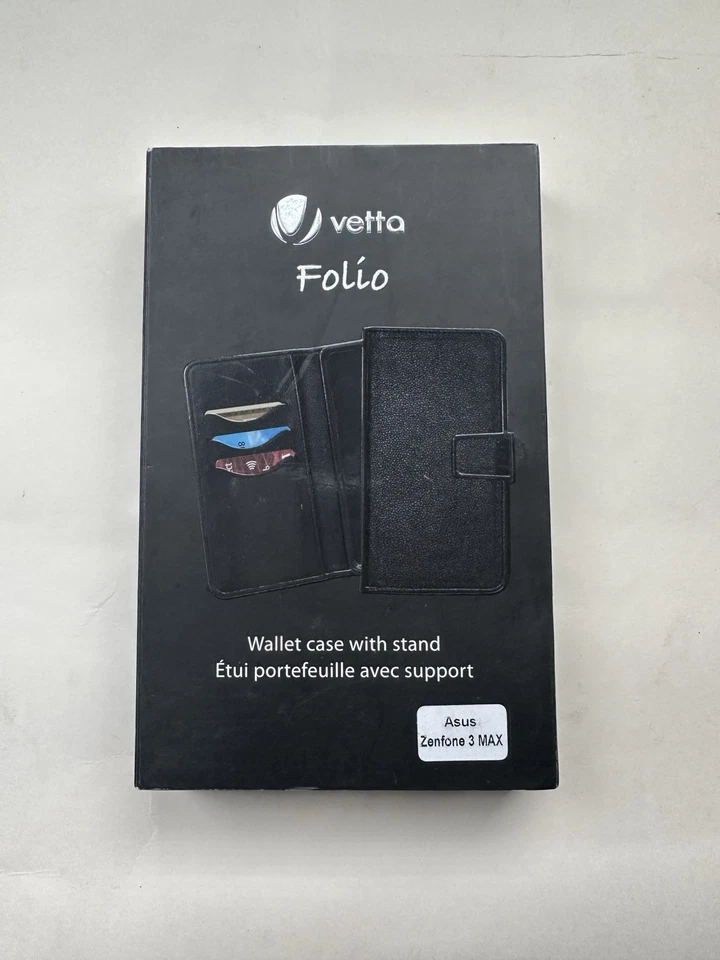Funda tipo billetera Vetta Folio con soporte para Asus Zenfone 3 Max Foto 1 de 3