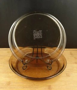 2 Pyrex #209 Kuchenform Platte Schale 9" Bernstein Glas Made in USA - Bild 1 von 7
