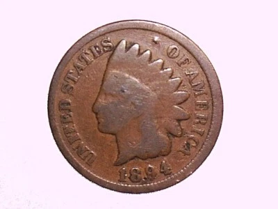 1894 Indian Head Cent Error  - Repunched Date Variety - FS-301 Snow-1 - Image 1 of 3