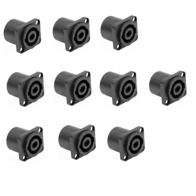 10 SPEAKON 4 Pole Conductor Female Panel Mount Chassis Jack Audio Connector N563 - Photo 1/4