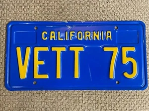 1975 California Personalized Vanity License Plate: "VETT 75” Never Installed! - Picture 1 of 2