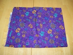 New Fabri Quilt Ancient Messages Purple Cotton Fabric Material 22 1/2" x 42" - Picture 1 of 7