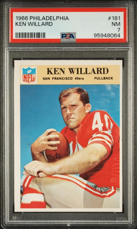 1966 Philadelphia PSA 7 Ken Willard card  #181 Freshly Graded! - Image 1 of 2