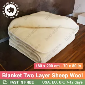 Wool Blanket Wool Double Layer Duvet Sheep Merino Comforter 180x200cm - 70x80in - Picture 1 of 7