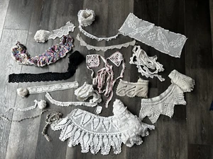 Antique Lace & Crochet Trims Embellishments Estate Lot 2 (*2) - Bild 1 von 7