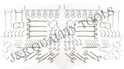 100pc Pegboard Hook Assortment Set 1" wide hook for 1/8" thick board Garage Shop - Image 1 of 4