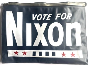 RARE VINTAGE 1960 RICHARD NIXON FOR PRESIDENT VINYL ZIPPERED PORTFOLIO FOLDER - Picture 1 of 5