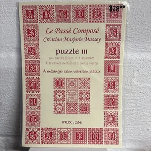 Le Passe’ Compose’ Cross Stitch Pattern Puzzle III Creation Majorie Massey - Picture 1 of 3