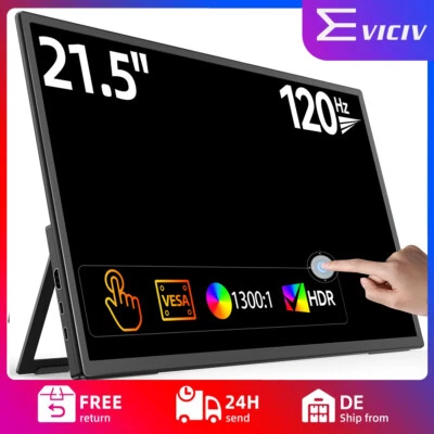 EVICIV 120HZ Touch Portable Monitor, 21,5 Zoll Tragbarer Mobiler IPS Bildschirm - Bild 1 von 4