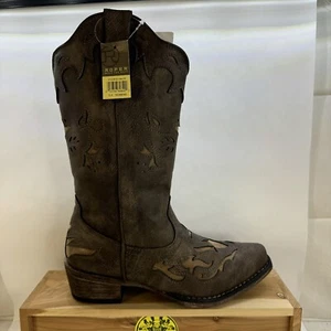 Roper Spade Snip Toe Brown Ladies Boots Women’s size 5.5 - Picture 1 of 11